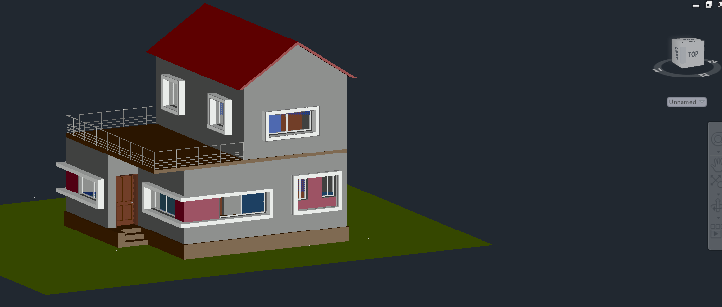 North-east 3D render of the passive house