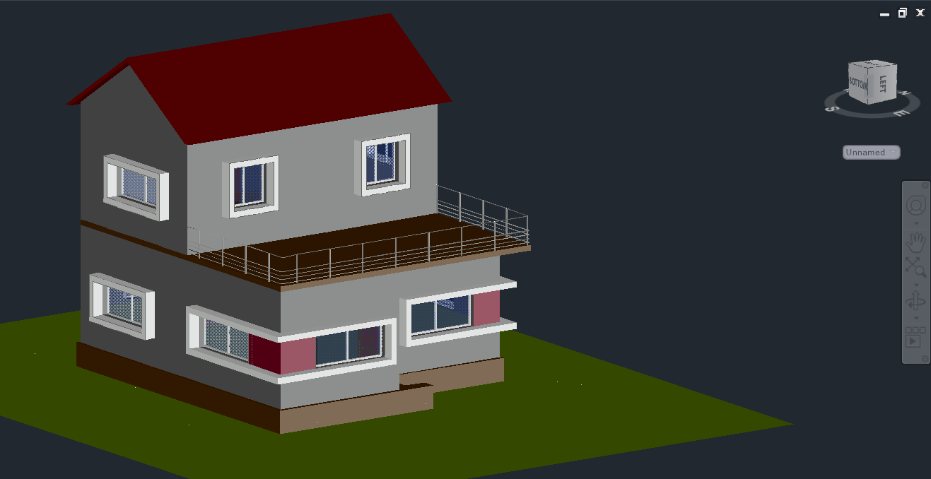 South-east 3D render of the passive house