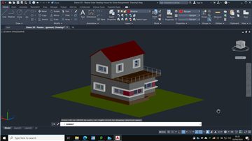 AutoCAD 3D model rear view