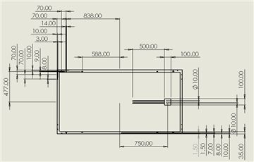 Technical drawing with dimensions