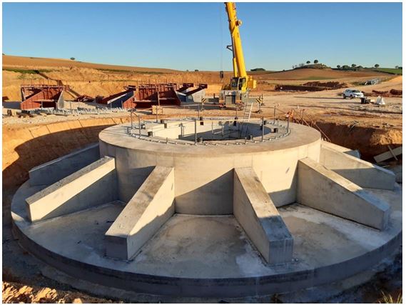 Turbine foundation under construction
